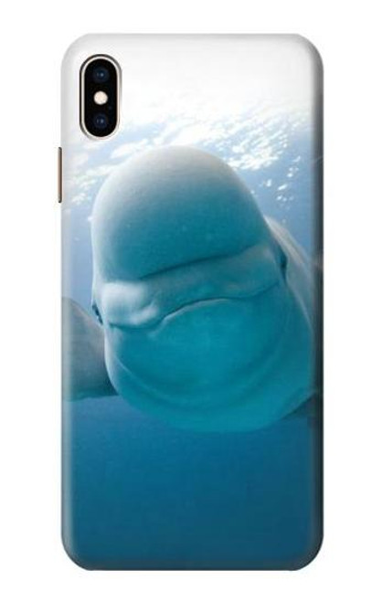 W1801 Beluga Whale Smile Whale Hard Case and Leather Flip Case For iPhone XS Max