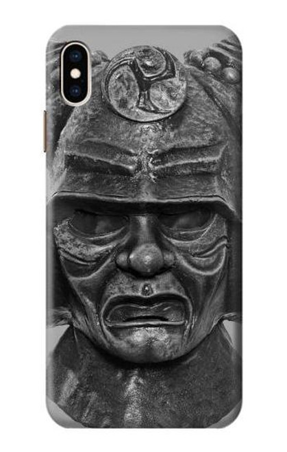 W1827 Japan Samurai Helmet Hard Case and Leather Flip Case For iPhone XS Max