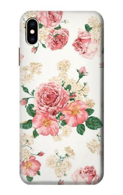W1859 Rose Pattern Hard Case and Leather Flip Case For iPhone XS Max