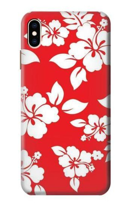 W1949 Hawaiian Hibiscus Pattern Hard Case and Leather Flip Case For iPhone XS Max