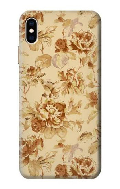 W2180 Flower Floral Vintage Pattern Hard Case and Leather Flip Case For iPhone XS Max