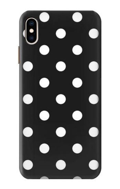 W2299 Black Polka Dots Hard Case and Leather Flip Case For iPhone XS Max