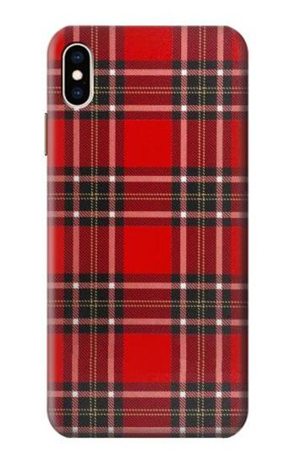 W2374 Tartan Red Pattern Hard Case and Leather Flip Case For iPhone XS Max