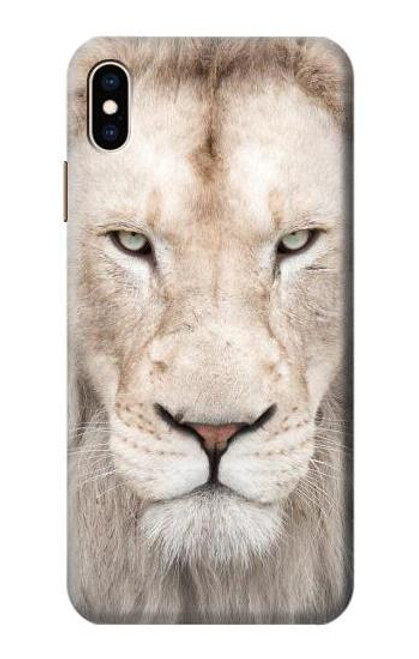 W2399 White Lion Face Hard Case and Leather Flip Case For iPhone XS Max