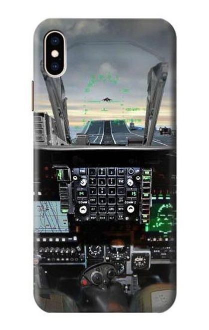 W2435 Fighter Jet Aircraft Cockpit Hard Case and Leather Flip Case For iPhone XS Max