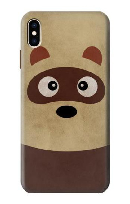 W2825 Cute Cartoon Raccoon Hard Case and Leather Flip Case For iPhone XS Max