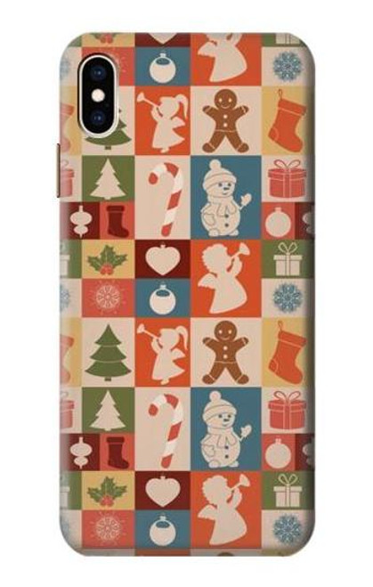 W2854 Cute Xmas Pattern Hard Case and Leather Flip Case For iPhone XS Max