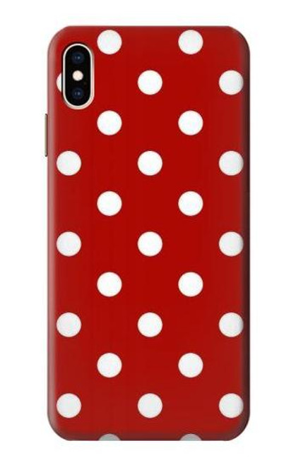 W2951 Red Polka Dots Hard Case and Leather Flip Case For iPhone XS Max