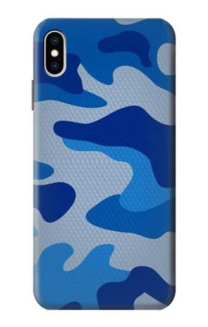 W2958 Army Blue Camo Camouflage Hard Case and Leather Flip Case For iPhone XS Max