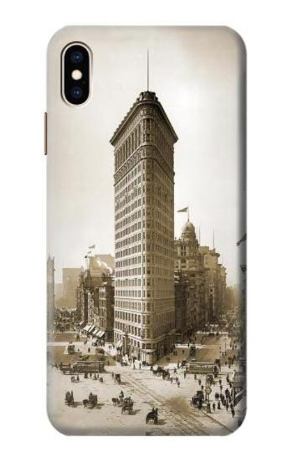 W3046 Old New York Flatiron Building Hard Case and Leather Flip Case For iPhone XS Max