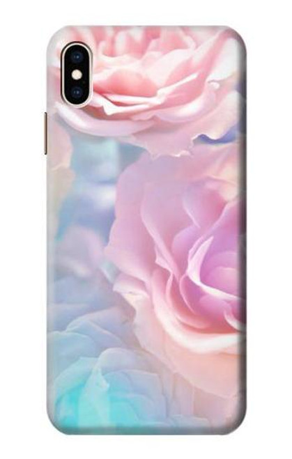 W3050 Vintage Pastel Flowers Hard Case and Leather Flip Case For iPhone XS Max