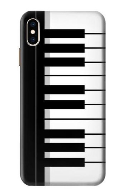 W3078 Black and White Piano Keyboard Hard Case and Leather Flip Case For iPhone XS Max