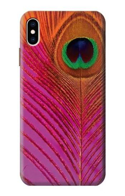 W3201 Pink Peacock Feather Hard Case and Leather Flip Case For iPhone XS Max