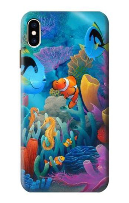 W3227 Underwater World Cartoon Hard Case and Leather Flip Case For iPhone XS Max