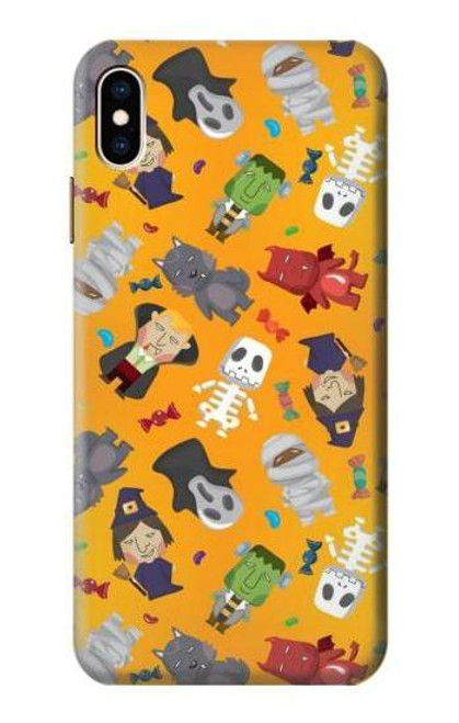 W3275 Cute Halloween Cartoon Pattern Hard Case and Leather Flip Case For iPhone XS Max