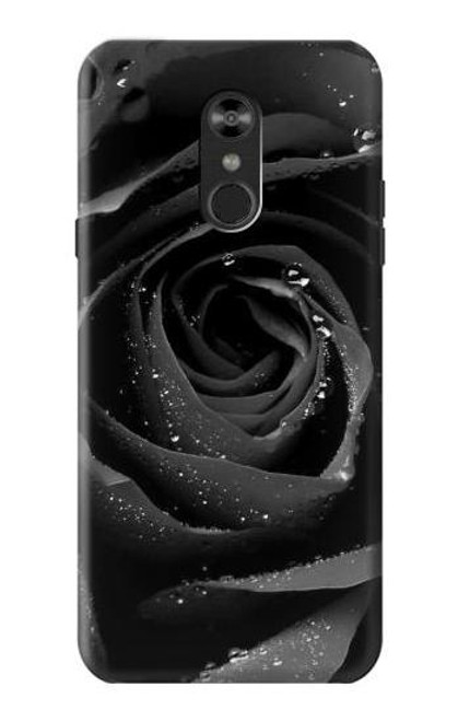 W1598 Black Rose Hard Case and Leather Flip Case For LG Q Stylo 4, LG Q Stylus