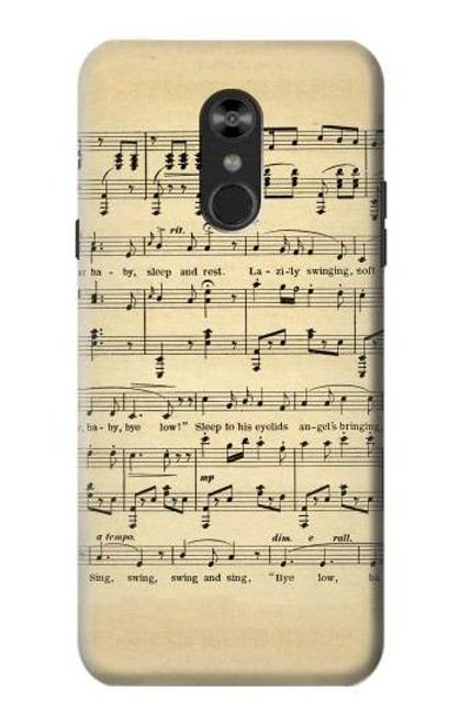 W2504 Vintage Music Sheet Hard Case and Leather Flip Case For LG Q Stylo 4, LG Q Stylus