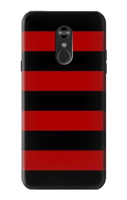 W2638 Black and Red Striped Hard Case and Leather Flip Case For LG Q Stylo 4, LG Q Stylus