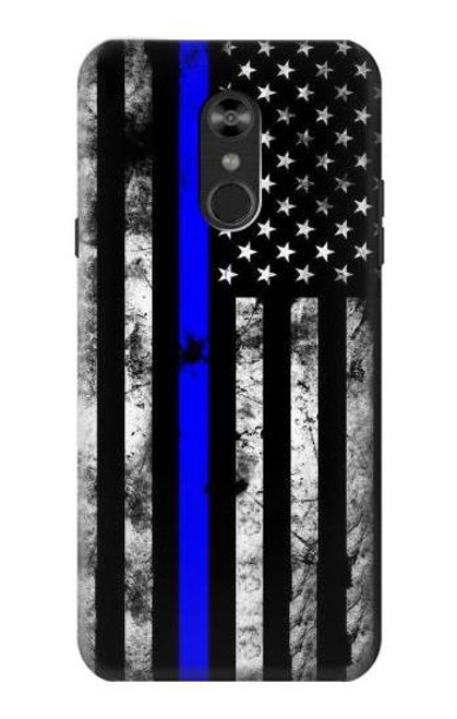 W3244 Thin Blue Line USA Hard Case and Leather Flip Case For LG Q Stylo 4, LG Q Stylus