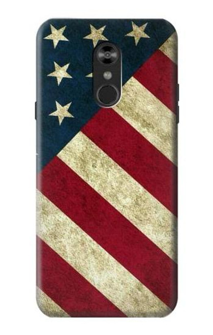 W3295 US National Flag Hard Case and Leather Flip Case For LG Q Stylo 4, LG Q Stylus