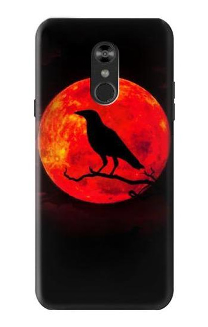 W3328 Crow Red Moon Hard Case and Leather Flip Case For LG Q Stylo 4, LG Q Stylus