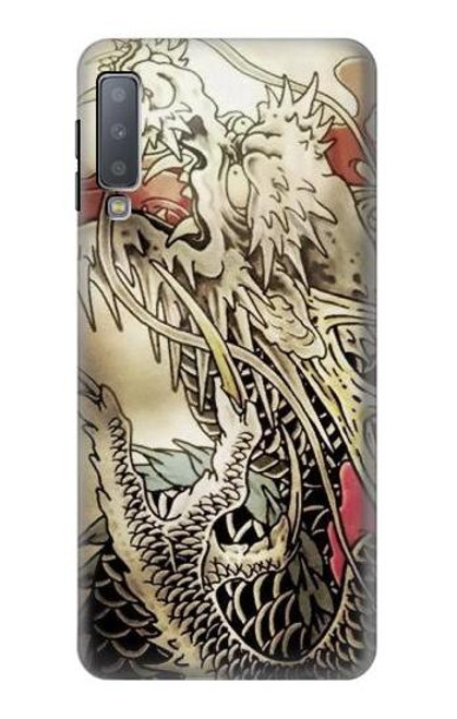 W0122 Yakuza Tattoo Hard Case and Leather Flip Case For Samsung Galaxy A7 (2018)