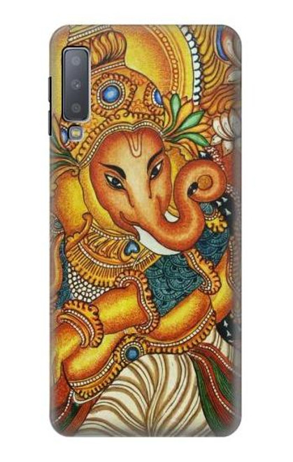 W0440 Hindu God Ganesha Hard Case and Leather Flip Case For Samsung Galaxy A7 (2018)