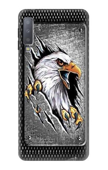 W0855 Eagle Metal Hard Case and Leather Flip Case For Samsung Galaxy A7 (2018)