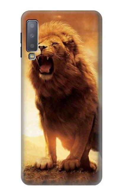 W1957 Lion Aslan Hard Case and Leather Flip Case For Samsung Galaxy A7 (2018)