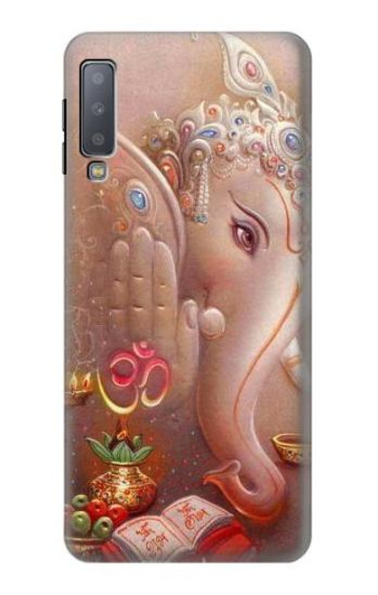 W2678 Hindu God Ganesha Lord of Success Hard Case and Leather Flip Case For Samsung Galaxy A7 (2018)