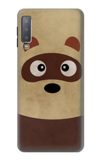 W2825 Cute Cartoon Raccoon Hard Case and Leather Flip Case For Samsung Galaxy A7 (2018)