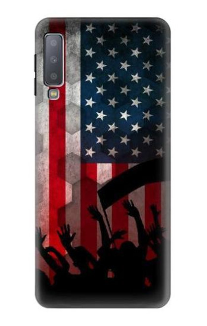 W2989 USA America Soccer Copa 2016 Hard Case and Leather Flip Case For Samsung Galaxy A7 (2018)