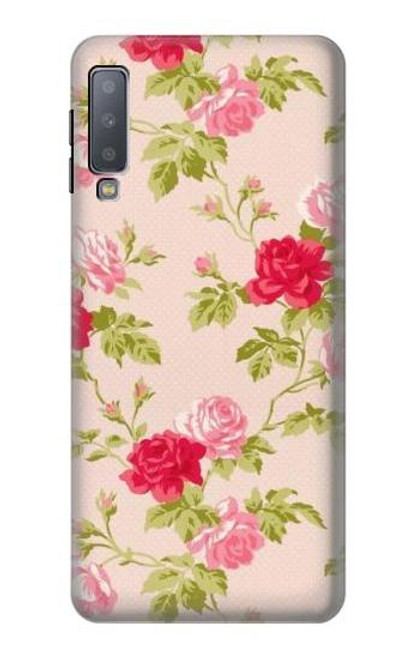 W3037 Pretty Rose Cottage Flora Hard Case and Leather Flip Case For Samsung Galaxy A7 (2018)