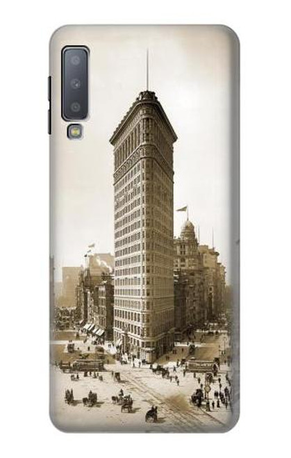 W3046 Old New York Flatiron Building Hard Case and Leather Flip Case For Samsung Galaxy A7 (2018)