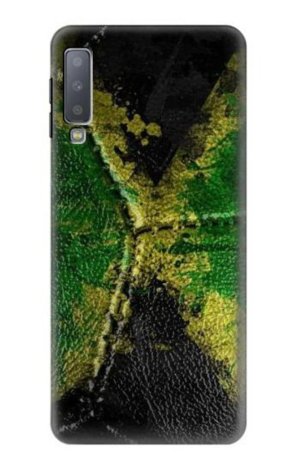 W3319 Jamaica Flag Vintage Football Graphic Hard Case and Leather Flip Case For Samsung Galaxy A7 (2018)