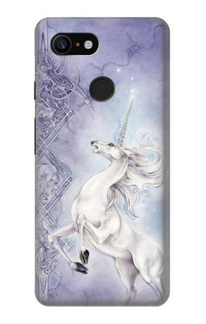 W1134 White Horse Unicorn Hard Case and Leather Flip Case For Google Pixel 3