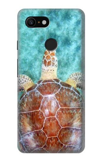 W1424 Sea Turtle Hard Case and Leather Flip Case For Google Pixel 3