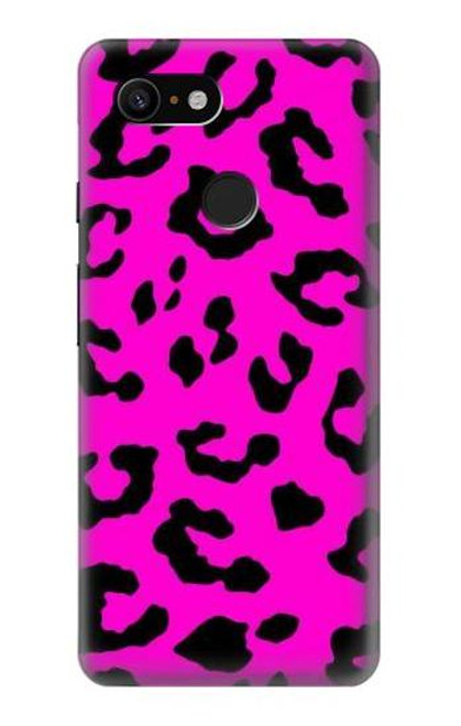 W1850 Pink Leopard Pattern Hard Case and Leather Flip Case For Google Pixel 3