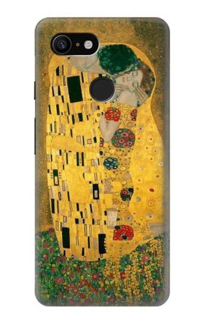 W2137 Gustav Klimt The Kiss Hard Case and Leather Flip Case For Google Pixel 3