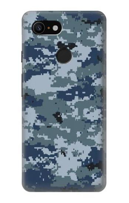 W2346 Navy Camo Camouflage Graphic Hard Case and Leather Flip Case For Google Pixel 3