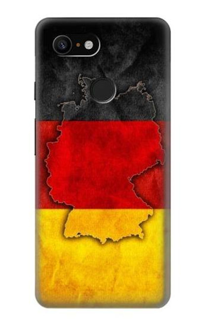 W2935 Germany Flag Map Hard Case and Leather Flip Case For Google Pixel 3