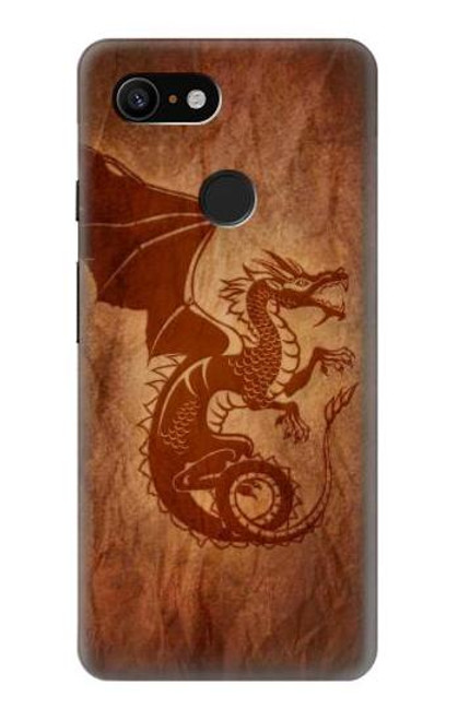 W3086 Red Dragon Tattoo Hard Case and Leather Flip Case For Google Pixel 3