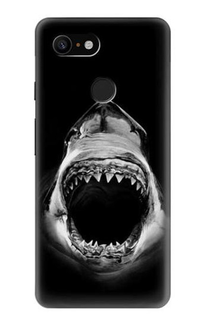 W3100 Great White Shark Hard Case and Leather Flip Case For Google Pixel 3