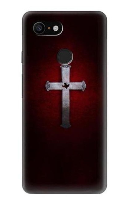 W3160 Christian Cross Hard Case and Leather Flip Case For Google Pixel 3