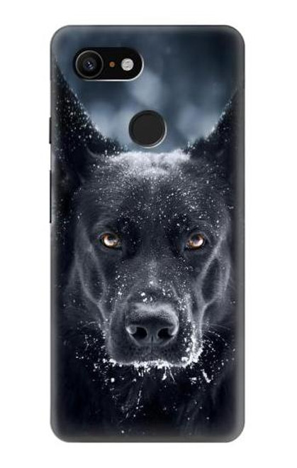 W3168 German Shepherd Black Dog Hard Case and Leather Flip Case For Google Pixel 3