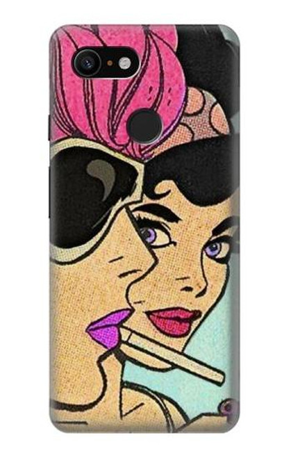 W3171 Girls Pop Art Hard Case and Leather Flip Case For Google Pixel 3