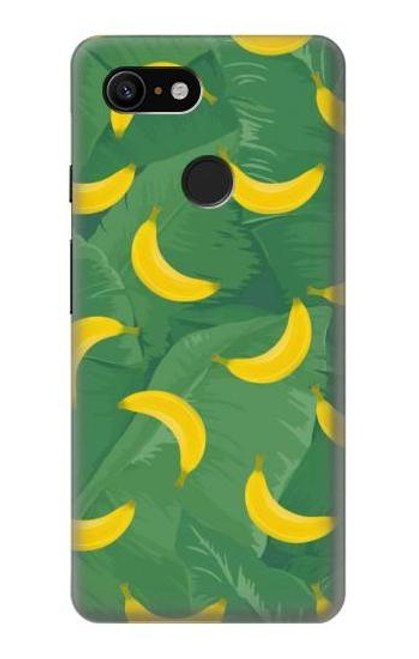 W3286 Banana Fruit Pattern Hard Case and Leather Flip Case For Google Pixel 3