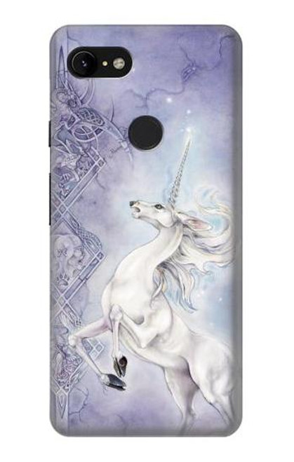 W1134 White Horse Unicorn Hard Case and Leather Flip Case For Google Pixel 3 XL