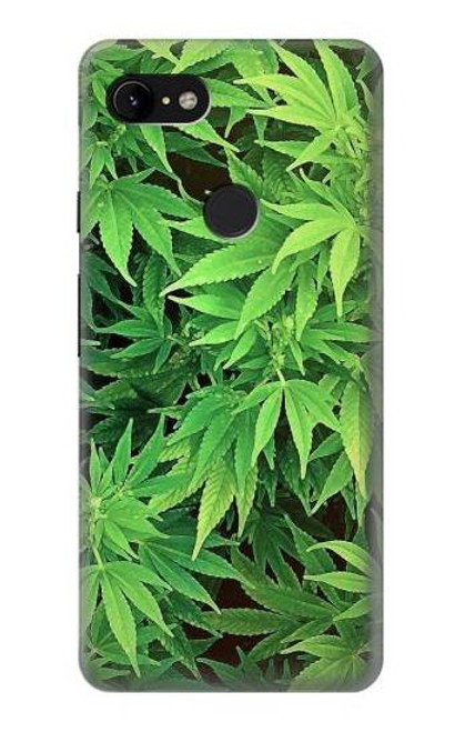 W1656 Marijuana Plant Hard Case and Leather Flip Case For Google Pixel 3 XL