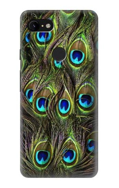 W1965 Peacock Feather Hard Case and Leather Flip Case For Google Pixel 3 XL